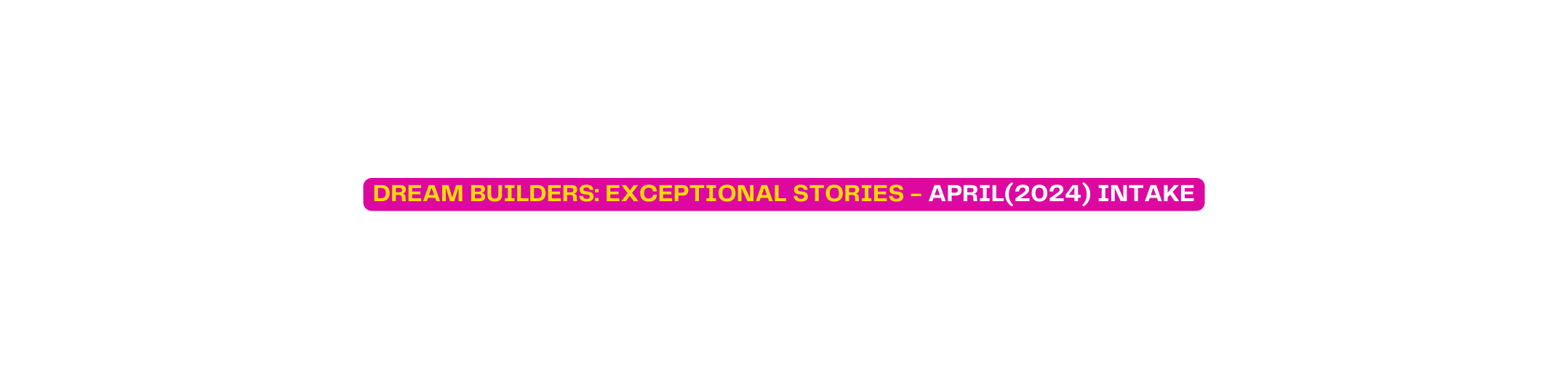 Dream Builders Exceptional Stories APRIL 2024 INTAKE